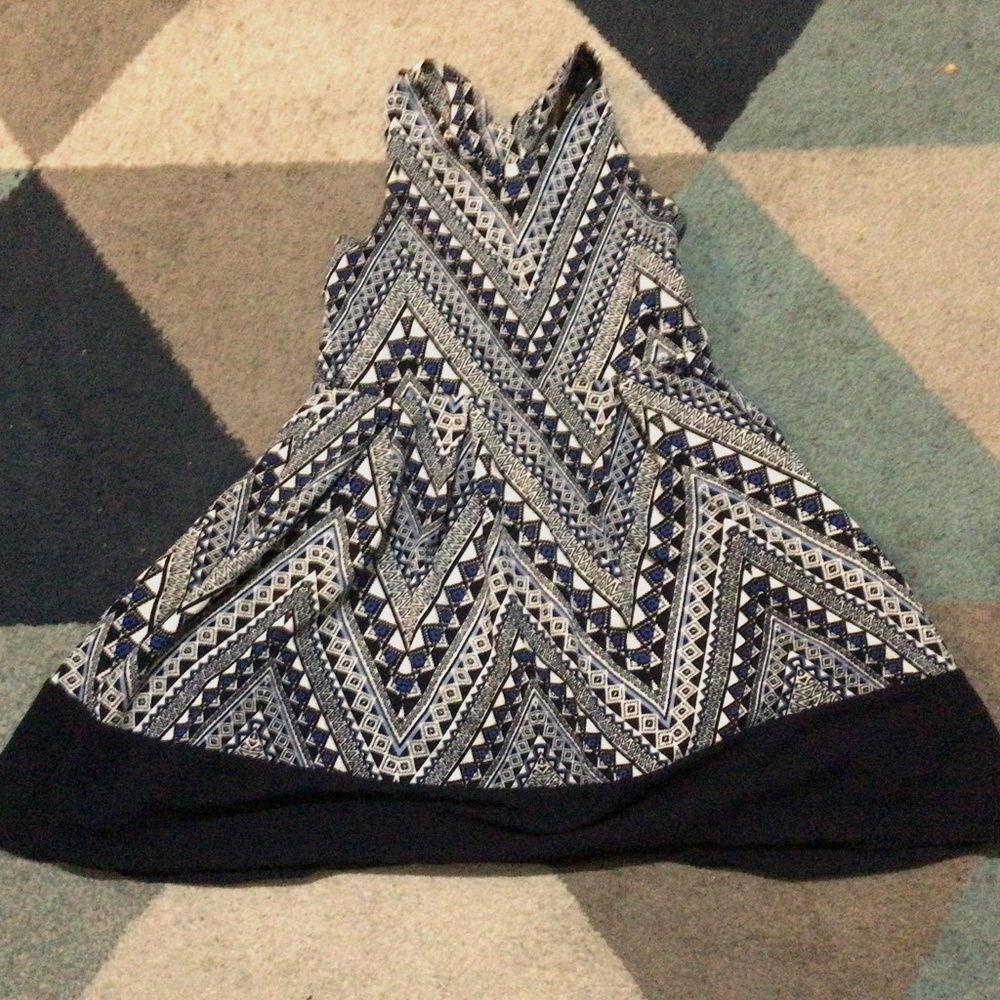 Blue Triangular Pattern Dress